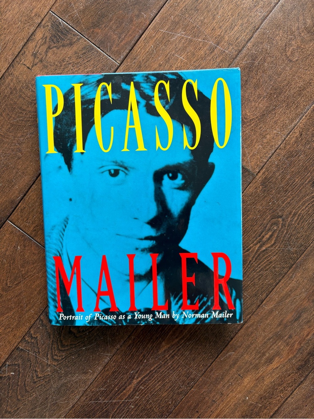 Picasso Mailer Hardcover Art Book - Blue Cover with Red & Yellow Text 1990s